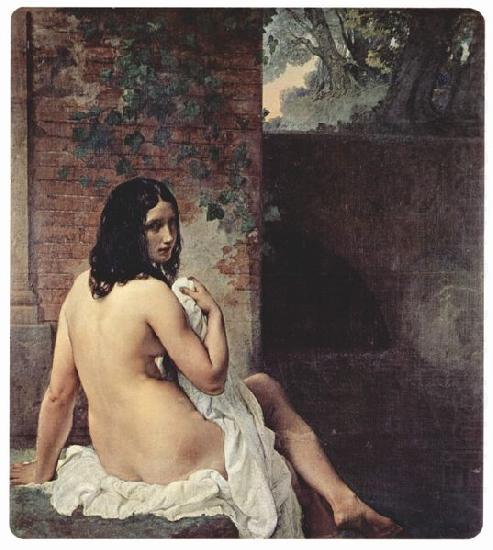 Ruckenansicht einer Badenden, Francesco Hayez